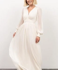 RR Juliette Shimmer Maxi Dress | Off White Dresses