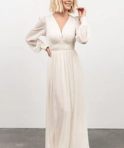 RR Juliette Shimmer Maxi Dress | Off White Dresses