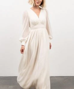 RR Juliette Shimmer Maxi Dress | Off White Dresses