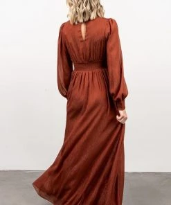 RR Juliette Shimmer Maxi Dress | Rust Dresses