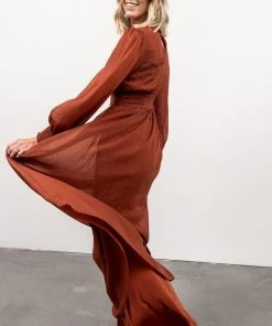 RR Juliette Shimmer Maxi Dress | Rust Dresses