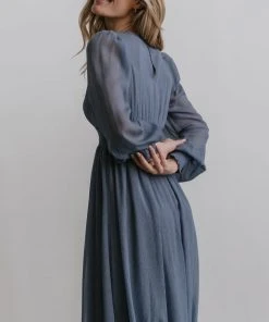 RR Juliette Shimmer Maxi Dress | Slate Blue 9 RR Juliette Shimmer Maxi Dress | Slate Blue