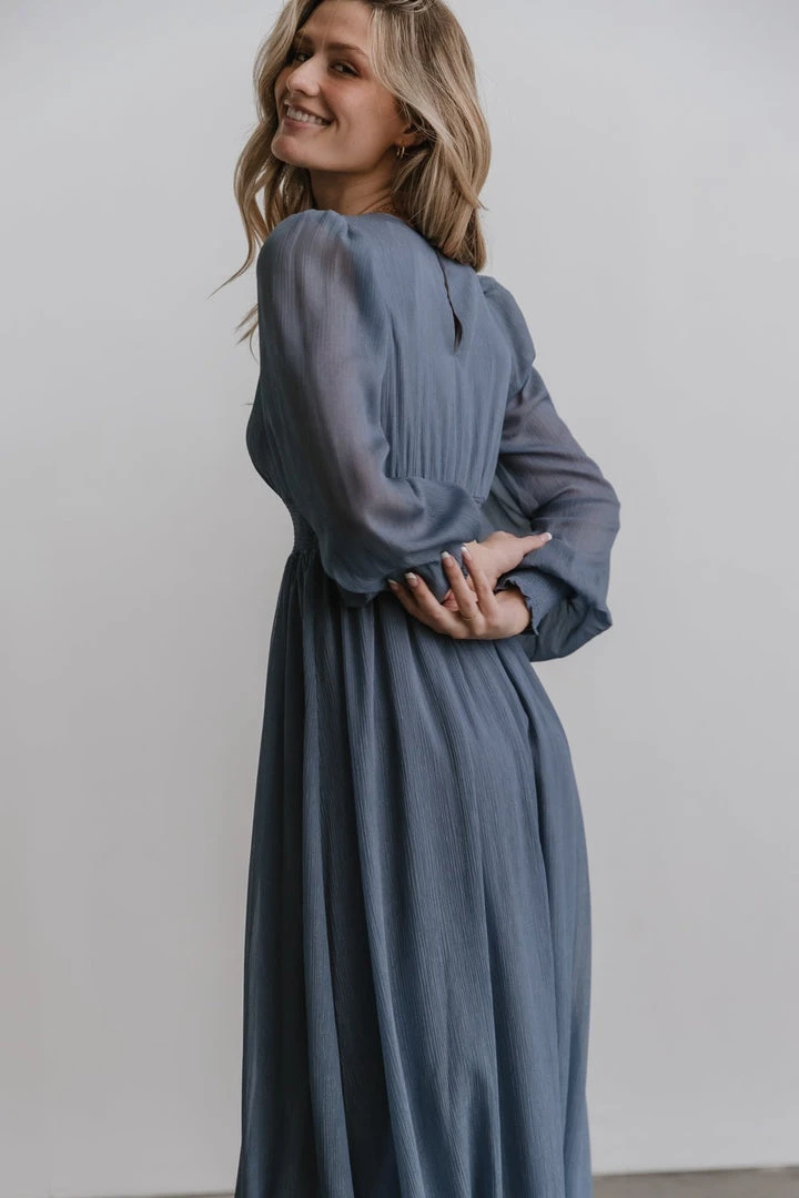 RR Juliette Shimmer Maxi Dress | Slate Blue 5 RR Juliette Shimmer Maxi Dress | Slate Blue