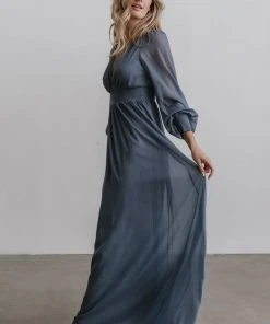 RR Juliette Shimmer Maxi Dress | Slate Blue 8 RR Juliette Shimmer Maxi Dress | Slate Blue