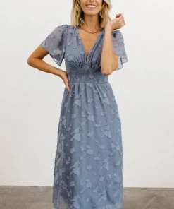 RR June Smocked Midi Dress | Blue 7 RR June Smocked Midi Dress | Blue