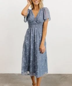 RR June Smocked Midi Dress | Blue
