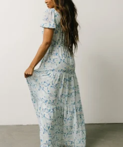 Maxi Dresses Karina Tiered Maxi Dress | Blue Paisley 12 Maxi Dresses Karina Tiered Maxi Dress | Blue Paisley