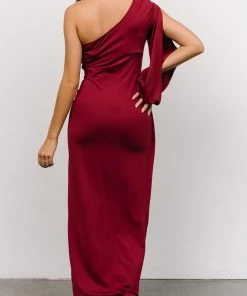 DD Karis One Shoulder Maxi Dress | Burgundy