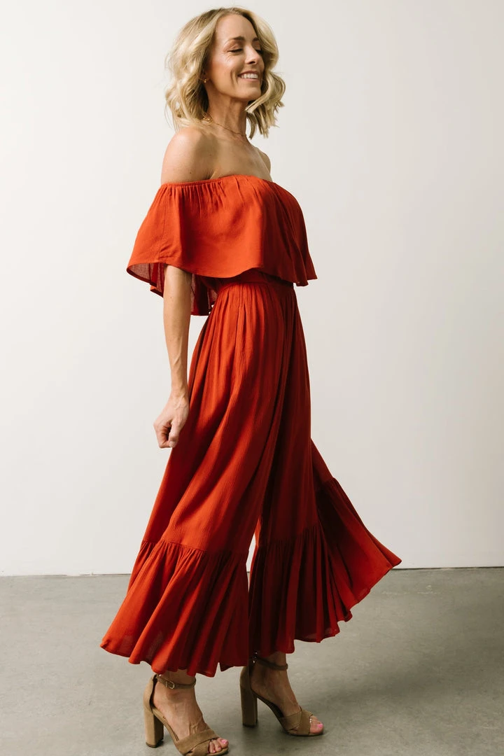 DD Karma Wide Leg Jumpsuit | Rust 2 DD Karma Wide Leg Jumpsuit | Rust