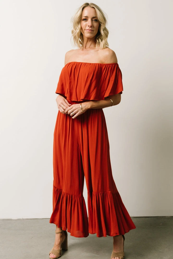 DD Karma Wide Leg Jumpsuit | Rust 1 DD Karma Wide Leg Jumpsuit | Rust