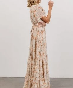 BB Custom Dresses Katherine Maxi Dress | Cream + Rust Floral