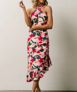 SL Kathy Midi Dress | Fuchsia Multi Floral