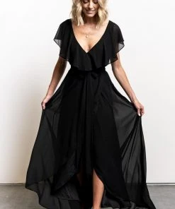 BB Custom Katya Ruffle Maxi Dress | Black