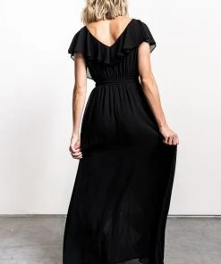 BB Custom Katya Ruffle Maxi Dress | Black