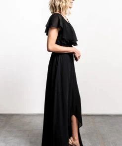 BB Custom Katya Ruffle Maxi Dress | Black