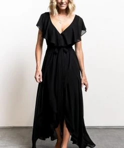 BB Custom Katya Ruffle Maxi Dress | Black