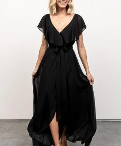 BB Custom Katya Ruffle Maxi Dress | Black