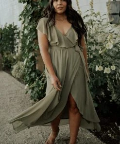 BB Custom Katya Ruffle Maxi Dress | Dusty Olive 12 BB Custom Katya Ruffle Maxi Dress | Dusty Olive