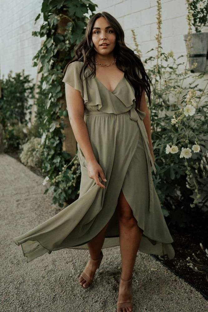 BB Custom Katya Ruffle Maxi Dress | Dusty Olive 4 BB Custom Katya Ruffle Maxi Dress | Dusty Olive