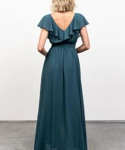 BB Custom Dresses Katya Ruffle Maxi Dress | Dusty Topaz