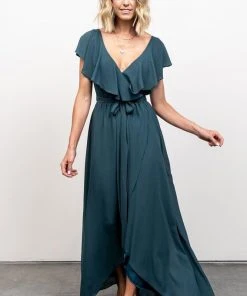 BB Custom Dresses Katya Ruffle Maxi Dress | Dusty Topaz