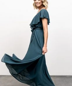 BB Custom Dresses Katya Ruffle Maxi Dress | Dusty Topaz