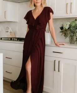 BB Custom Dresses Katya Ruffle Maxi Dress | Mulberry