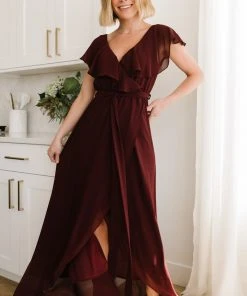 BB Custom Dresses Katya Ruffle Maxi Dress | Mulberry