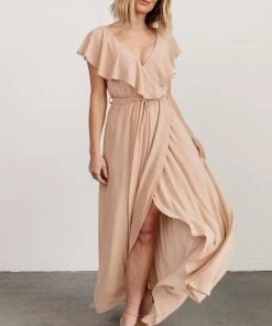 BB Custom Katya Ruffle Maxi Dress | Natural