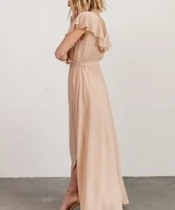 BB Custom Katya Ruffle Maxi Dress | Natural