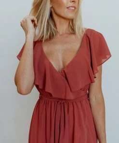 BB Custom Dresses Katya Ruffle Maxi Dress | Rosewood