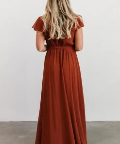 BB Custom Katya Ruffle Maxi Dress | Rust Dresses