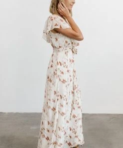 BB Custom Katya Ruffle Maxi Dress | Rust Print