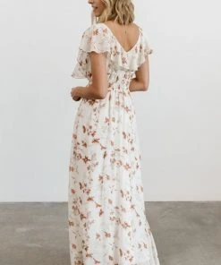 BB Custom Katya Ruffle Maxi Dress | Rust Print