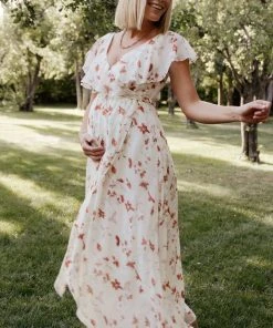 BB Custom Katya Ruffle Maxi Dress | Rust Print