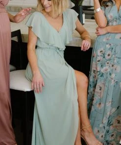 BB Custom Katya Ruffle Maxi Dress | Sage Dresses