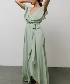 BB Custom Katya Ruffle Maxi Dress | Sage Dresses