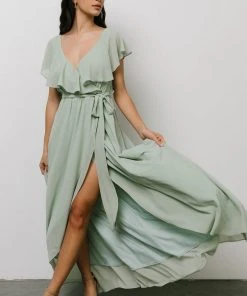 BB Custom Katya Ruffle Maxi Dress | Sage Dresses