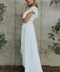 BB Custom Katya Ruffle Maxi Dress | White Dresses