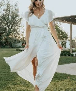 BB Custom Katya Ruffle Maxi Dress | White Dresses