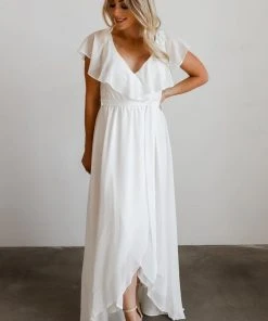 BB Custom Katya Ruffle Maxi Dress | White Dresses
