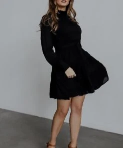 IL Kayla Dotted Mini Dress | Black