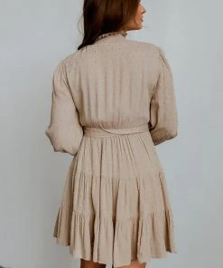 IL Dresses Kayla Dotted Mini Dress | Taupe