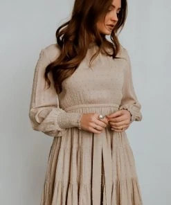 IL Dresses Kayla Dotted Mini Dress | Taupe