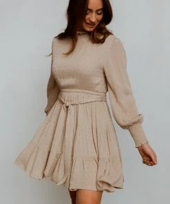 IL Dresses Kayla Dotted Mini Dress | Taupe