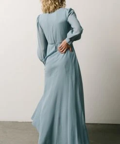 Soi Kelsey Wrap Dress | Dusty Blue Dresses