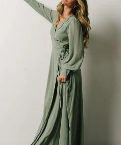 Soi Dresses Kelsey Wrap Dress | Dusty Sage