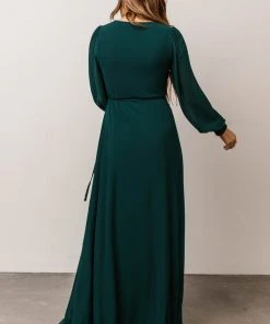 Soi Kelsey Wrap Dress | Emerald