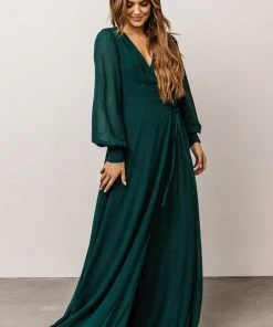 Soi Kelsey Wrap Dress | Emerald