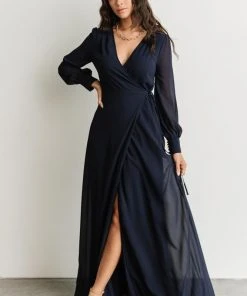 Soi Kelsey Wrap Dress | Navy Dresses